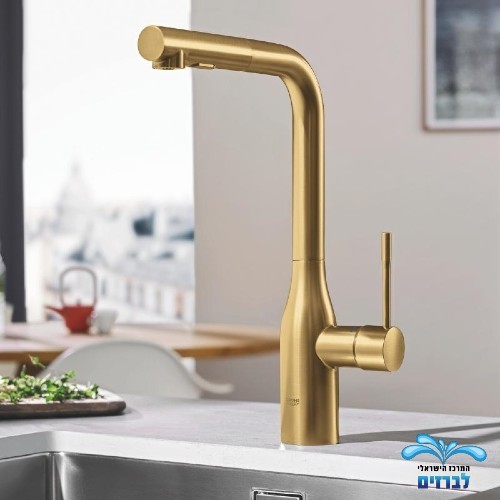 30270GN0 GROHE | ברז נשלף לכיור מטבח גרואה ESSENCE | פיה מסתובבת | 2 מצבי זרימה | זהב צהוב מוברש.