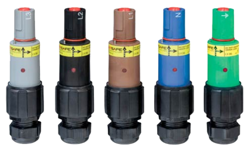 סט מחברי Phase 3 PowerSafe 800A זכר על כבל (חתך 300)