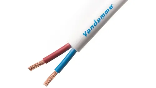 כבל רמקול לבן להתקנות Van Damme 2 x 1.5mm², LSZH