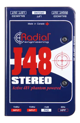 קופסת DI אקטיבי סטריאו Radial J48 Stereo