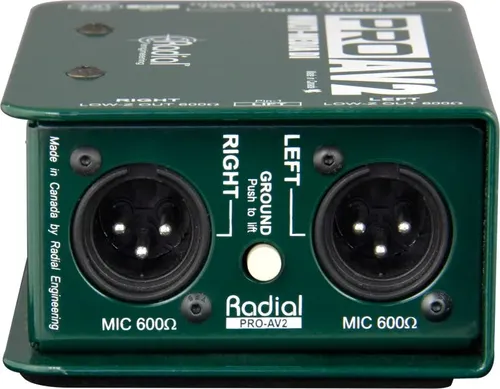 קופסת DI פאסיבי סטריאו לאפליקציות מולטימדיה Radial ProAV2