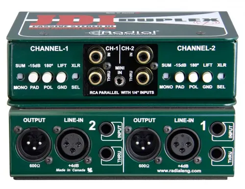 קופסת DI סטריאו כפול פאסיבי Radial JDI Duplex