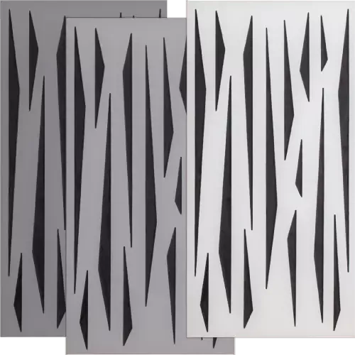 זוג לוכדי באס ממברנה לקיר Artnovion Vector Doble W Blanc Nero Fabric