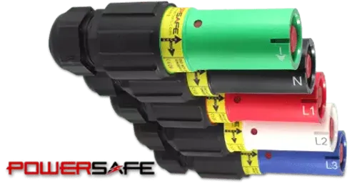 מחבר חשמל זכר לכבל ירוק Phase 3 PowerSafe