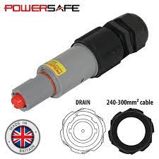 מחבר חשמל זכר לכבל אפור Phase 3 PowerSafe
