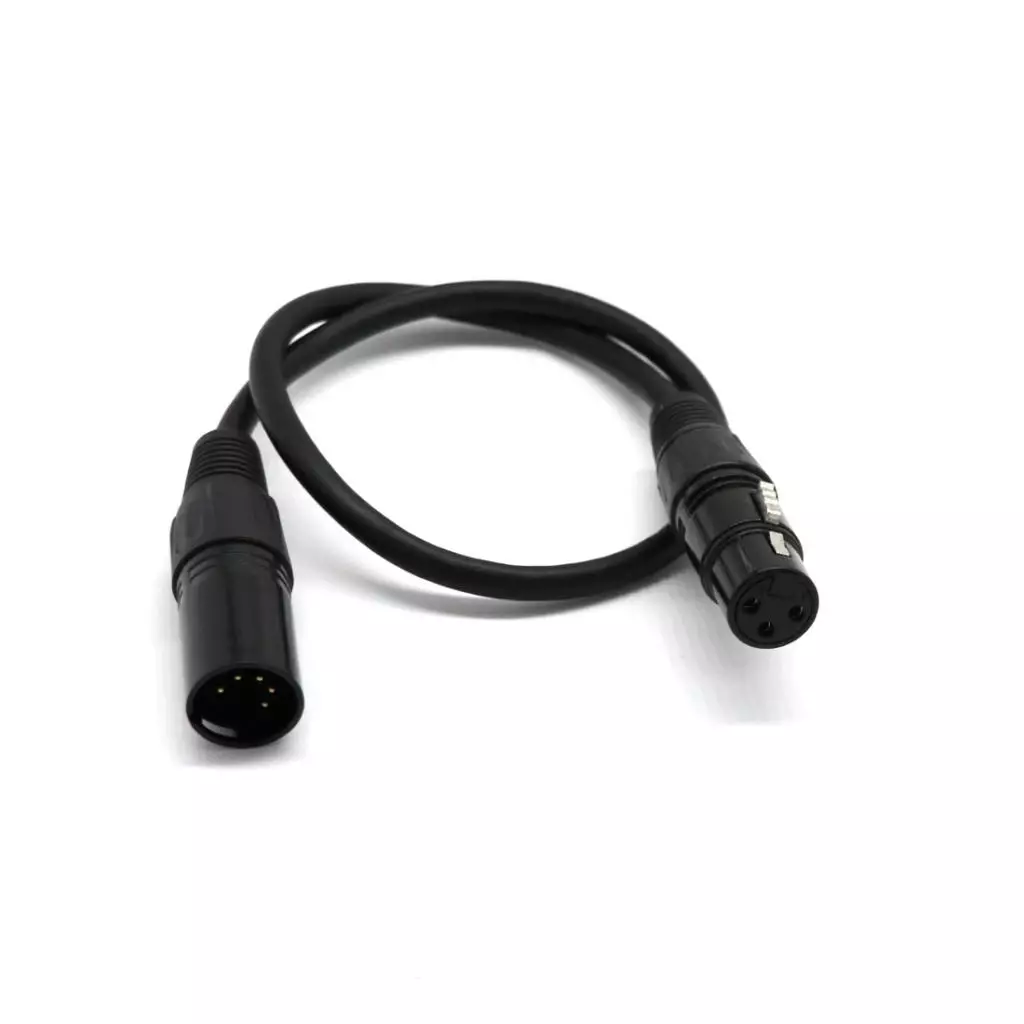 הופך 3 פין זכר ל 5 פין נקבה DMX אורך 1מטר