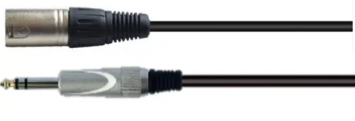 כבל XLR זכר לPL מאוזן (סטריאו) 3 מטר באריזה