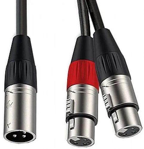 כבל Y XLR זכר ל 2 נקבות אורך 50ס