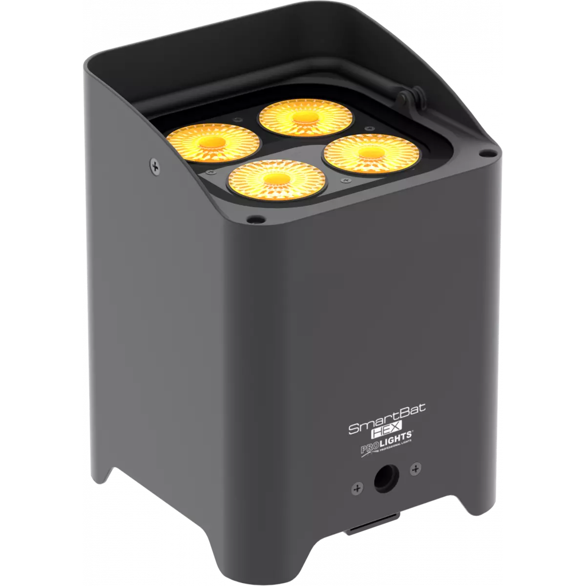 גוף תאורה לד אלחוטי נטען 4x12 W RGBWAP 14° (W-DMX) דגם PROLiGHTS Smart BatHEX