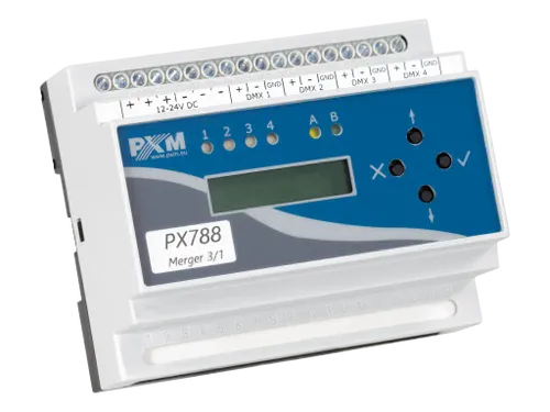 מאחד אות DMX לפס DIN PXM PX788