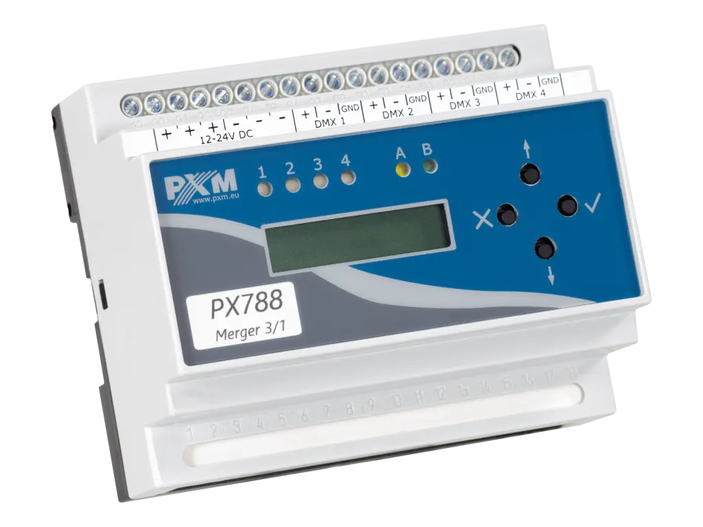 מאחד אות DMX לפס DIN PXM PX788