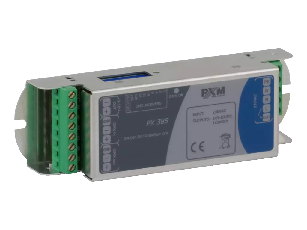 ממיר מתח DMX מ 0-10V חד ערוצי PXM PX385