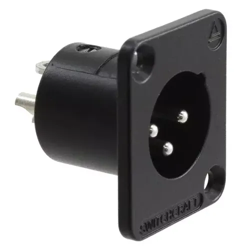 מחבר XLR זכר שסי שטוח Switchcraft DE3MB שחור