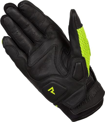 כפפות קיץ מעור / בד שחור צהוב - REBELHORN GAP 3 GLOVES