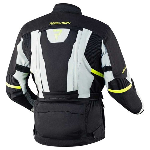 מעיל רב עונתי רבל הורן שחור / אפור / צהוב - REBELHORN HARDY 2 TEXTILE JACKET