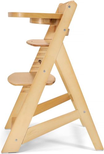 כיסא אוכל רב שלבי Modular עשוי עץ מלא עם מגש ורתמות - עץ טבעי