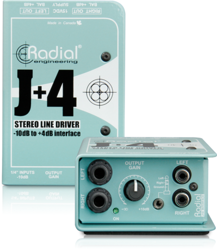 מגביר אות מ 10- ל 4+ דו ערוצי Radial J+4