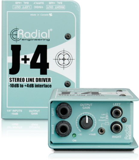 מגביר אות מ 10- ל 4+ דו ערוצי Radial J+4
