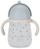 בקבוק שתיה לילדים עם קש סיליקון מתקפל וידיות אחיזה 240 מ"ל - כחול