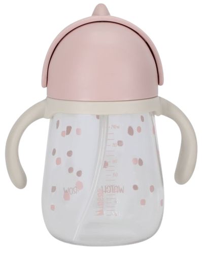 בקבוק שתיה לילדים עם קש סיליקון מתקפל וידיות אחיזה 240 מ