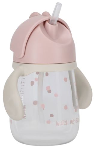 בקבוק שתיה לילדים עם קש סיליקון מתקפל וידיות אחיזה 240 מ