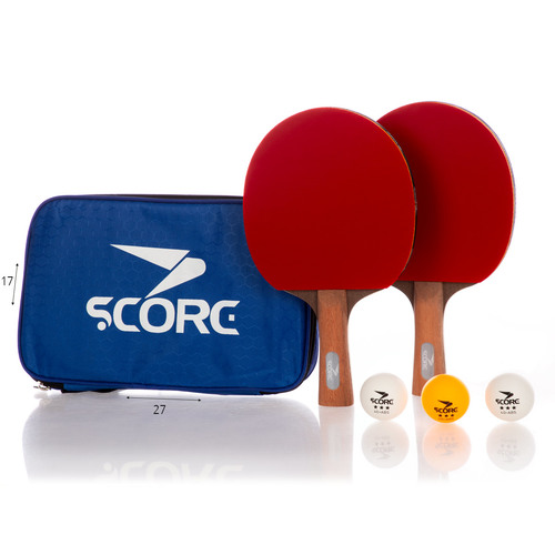 ערכת פינג פונג – זוג מטקות ו 3 כדורים בנרתיק SCORE
