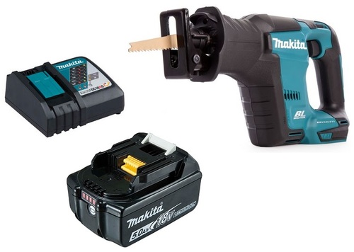 מסור חרב נטען מתח 18V מנוע BL הכולל סוללה 5.0 אמפר ומטען מהיר חכם דגם MAKITA DJR188 מקיטה