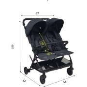 עגלת תאומים דגם TWINY | צבע שחור