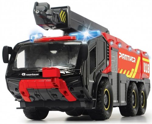 כבאית נמל תעופה RC 6X6 אורות וצלילים עם שלט רחוק, בעלת זרנוק מים על מנוף מתקפל היורה מים אמיתיים