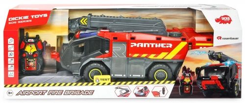 כבאית נמל תעופה RC 6X6 אורות וצלילים עם שלט רחוק, בעלת זרנוק מים על מנוף מתקפל היורה מים אמיתיים