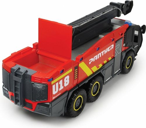 כבאית נמל תעופה RC 6X6 אורות וצלילים עם שלט רחוק, בעלת זרנוק מים על מנוף מתקפל היורה מים אמיתיים