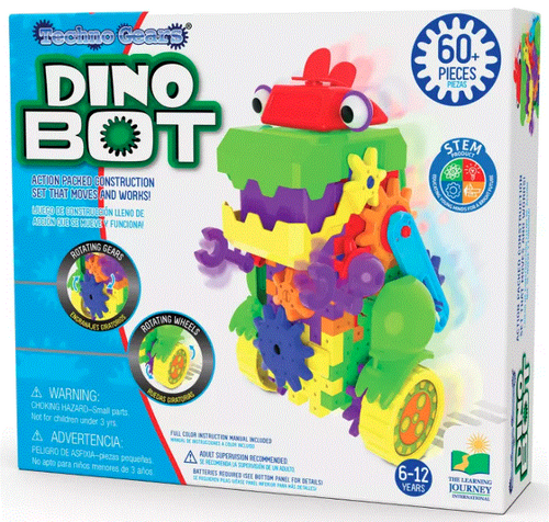 משחק הנדסה לבניית רובוט נוסע עם מנוע ו 60 חלקים DINO BOT