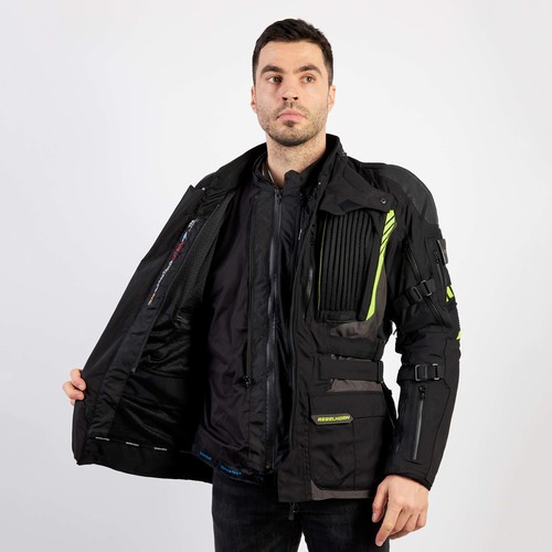 מעיל אדונצ'ר רב עונתי שחור / צהוב - REBELHORN PATROL TEXTILE JACKET
