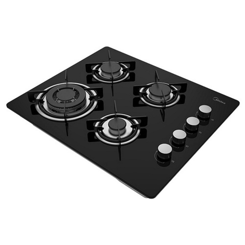 כיריים גז - 4 להבות Midea מידאה 60GL403-B זכוכית שחורה