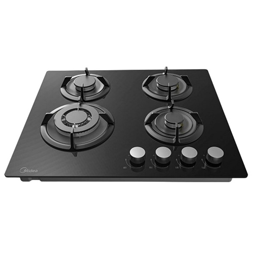 כיריים גז - 4 להבות Midea מידאה Defendi 60GH503-B זכוכית שחורה