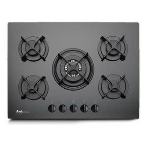 כיריים גז 5 להבות SOL FQ7GC-274 זכוכית שחורה סול