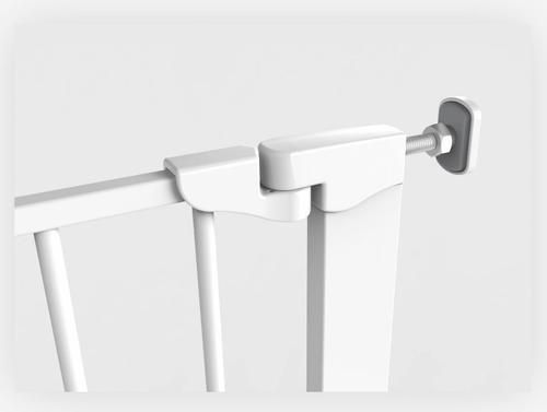 שער בטיחות 'ללא קדיחה' עם פס תחתי צר למניעת נפילות ומנגנון נעילה כפול לפתחים רחבים מאוד בגודל 75 עד 131 ס