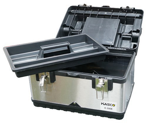 ארגז כלים נירוסטה כולל ברגיה עליונה 9 תאים KASCO