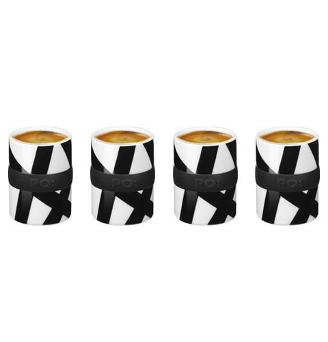 סט 4 ספלי אספרסו מונדריאן Ring Black