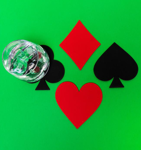 סט 4 תחתיות כוסות פוקר Dealer