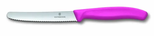 סכין ירקות להב מעוגל משונן ורוד 11 ס