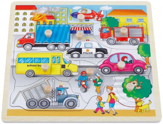פאזל תמונה מעץ מבית Pit Toys - תחבורה 