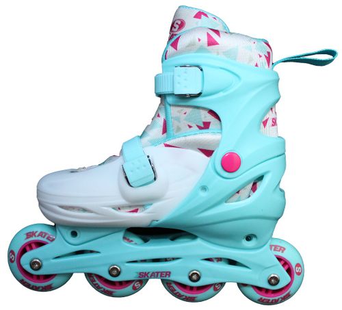 קומבו סקייט - סקיטים 2 ב 1 הופכים לרולר בליידס עם גלגלי PU מידה 27-30 - תכלת ורוד