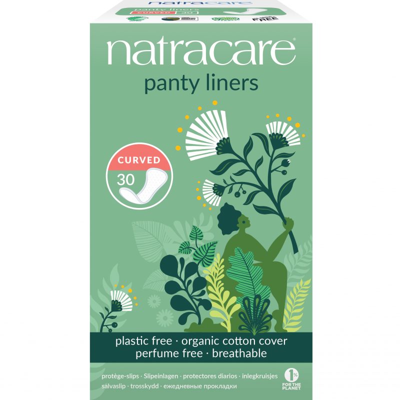 מגן תחתון כותנה אורגנית- מעוגל, 30 יחידות, NatraCare