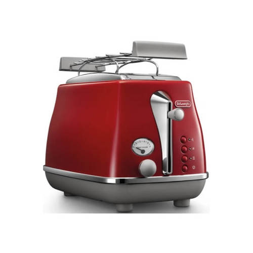 מצנם 2 פרוסות דגם CTOC2103.R DELONGHI בצבע אדום