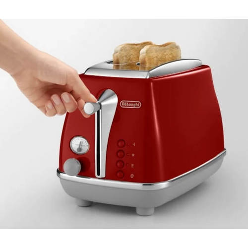 מצנם 2 פרוסות דגם CTOC2103.R DELONGHI בצבע אדום
