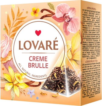 LOVARE - תה שחור ועלי כותרת פרחים בניחוח קרם ברולה 30 גרם (כשר)