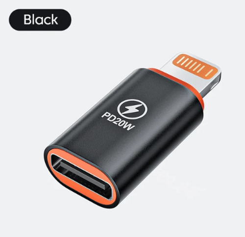 מארז 10 יחידות מתאם איכותי ומהיר LIGHTNING זכר לTYPE C נקבה 20W