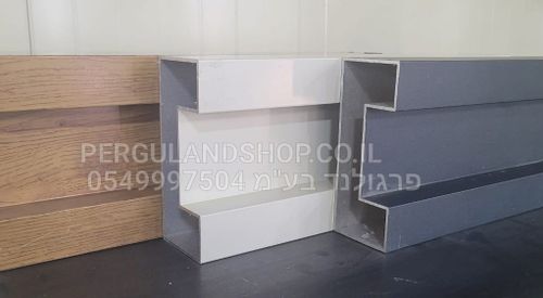 פרגולת אלומיניום כניסה יוקרתית מדגם FLAT פרופיל U היקפי 50*120 מ