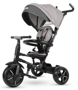 תלת אופן מתקפל ריטו סטאר Rito Star עם גגון XXL, גב גבוה וידית חדשה - אפור Q Play
